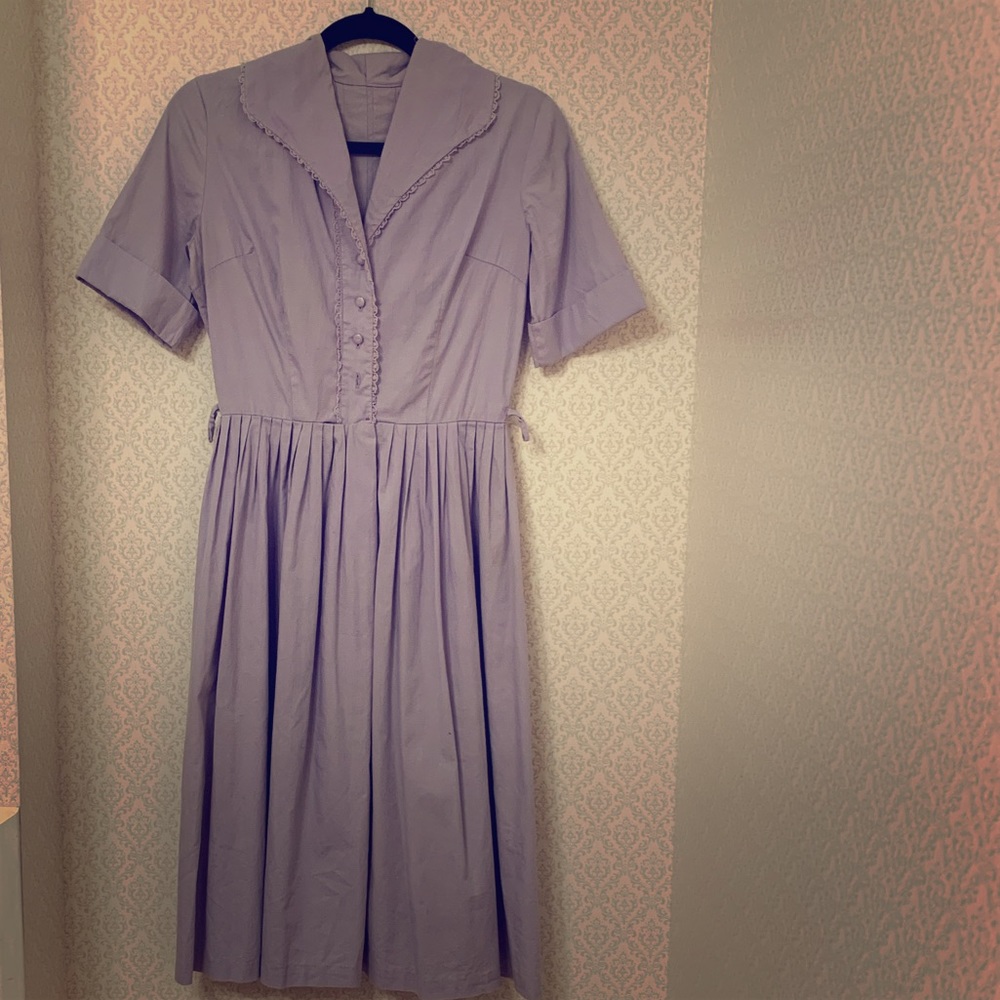 1950s purple house dress